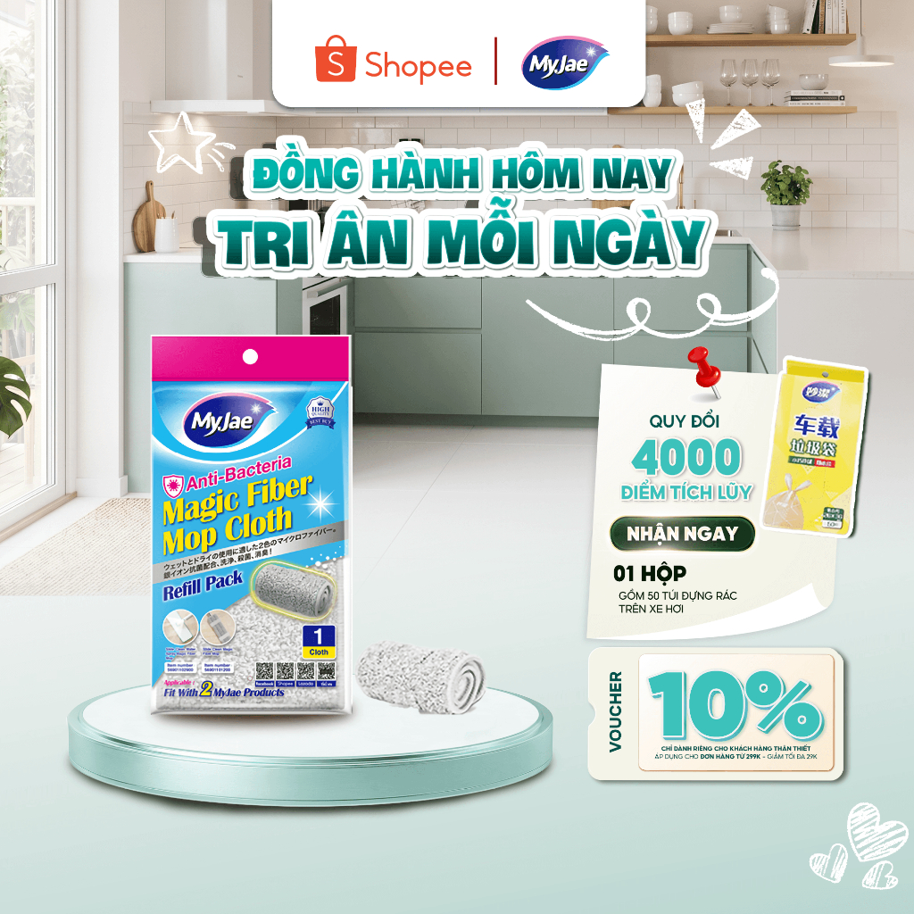 Bông lau thay thế cho cây lau nhà sợi Microfiber tự vắt kháng khuẩn và cây lau nhà tự vắt phun sương