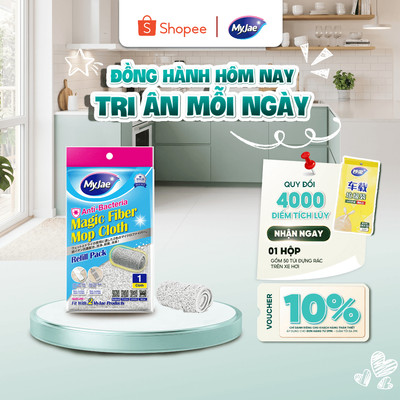 Bông lau thay thế cho cây lau nhà sợi Microfiber tự vắt kháng khuẩn và cây lau nhà tự vắt phun sương MyJae