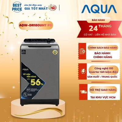AQW-DR180UHT PS - MÁY GIẶT AQUA INVERTER 18 KG LỒNG ĐỨNG Smart Dosing Tự Động, DD Motor