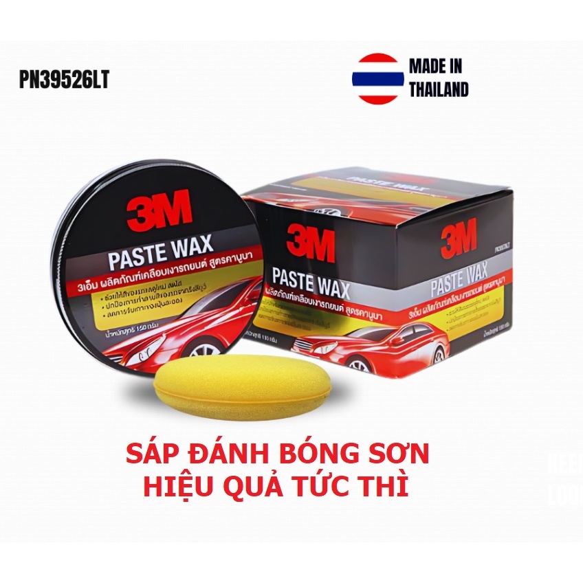 Sáp Đánh Bóng & Bảo Vệ Sơn Xe 3M Paste Wax – Mã PN39526LT – Xuất Xứ Thái Lan