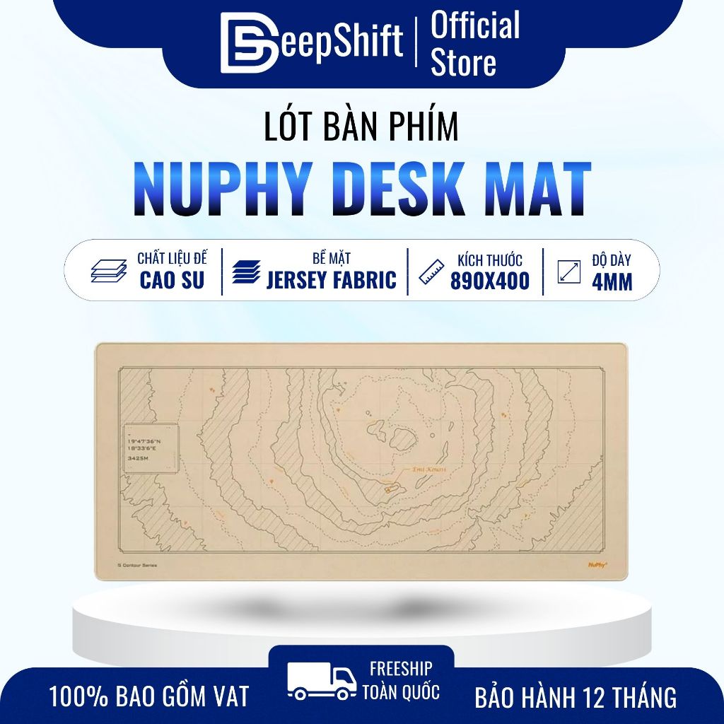 Lót chuột NuPhy Deskmat Jersey Fabric (Emi Koussi / Mont Blanc / Kick75, 90×40cm, đế cao su)