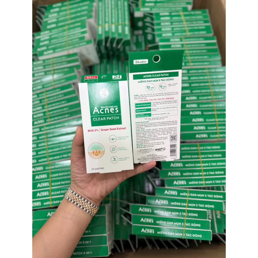 Miếng dán mụn giúp giảm mụn sưng viêm Acnes Clear Patch