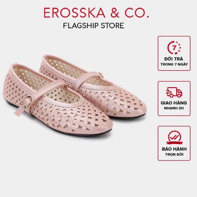[EROSSKA]- Giày búp bê lưới họa tiết hoa thêu tinh tế, đế bệt êm chân kiểu dáng basic - EL139