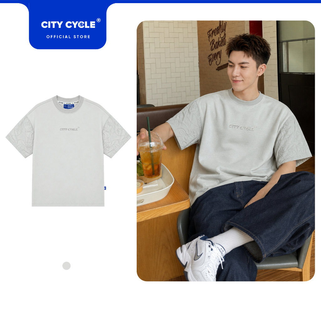 Áo thun nam nữ cộc tay Local Brand Chính Hãng City Cycle Áo thun Arm Shell