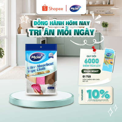 Khăn lau siêu thấm siêu hút nước  MyJae (3 màu/bịch)