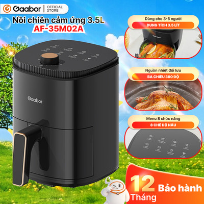 Nồi chiên không dầu Gaabor AF-35M02A dung tích 3.5L nút cơ chống dính tiện lợi đa năng mini nhỏ gọn