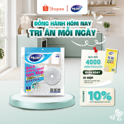 Bông Lau Thay Thế MyJae Dạng Tròn Dành Cho Cây Lau Nhà Xoay 360 Độ
