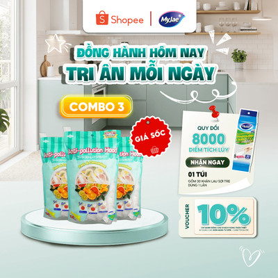 Combo 3 Bịch Màng chụp thực phẩm PE dạng bo chun MyJae, màng bọc bảo quản thức ăn (100 Cái/Gói)