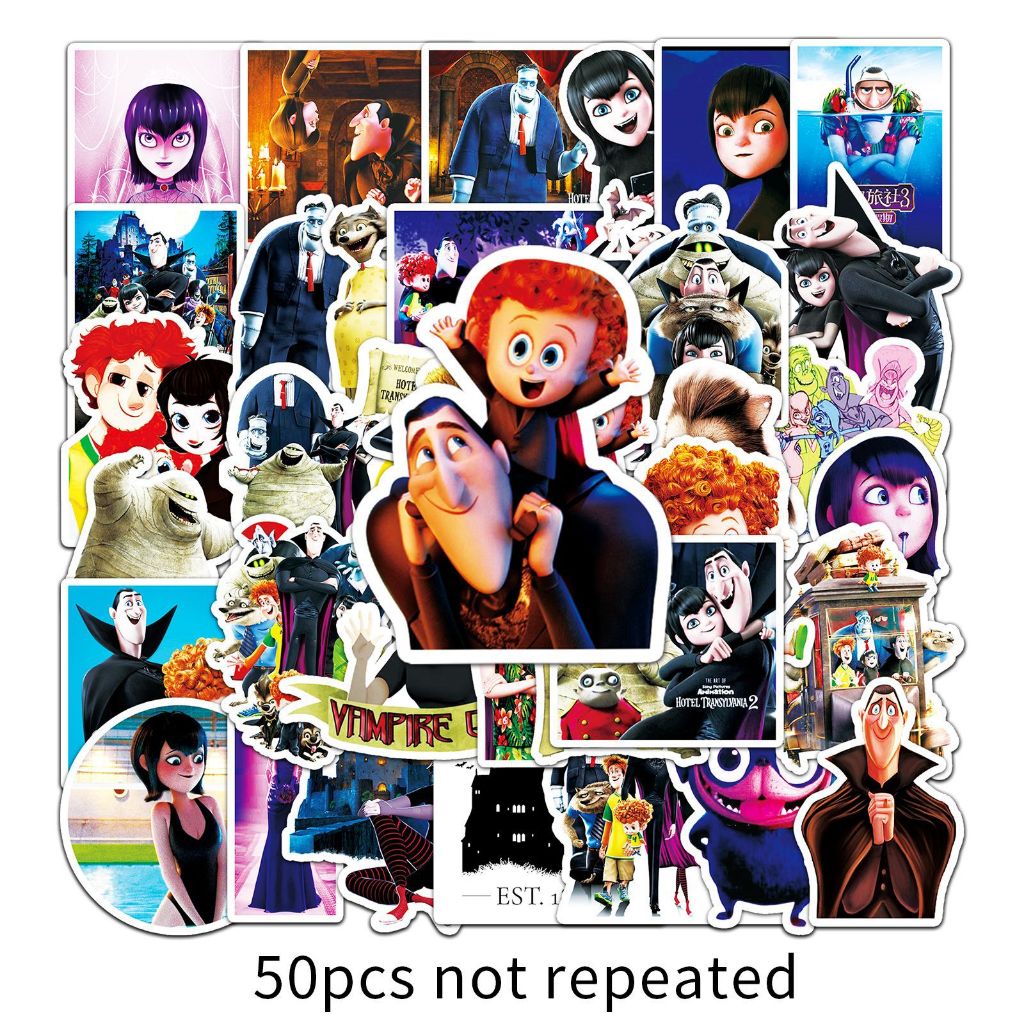 set 50 sticker Chống Nước khách sạn Huyền Bí Hotel Transylvania nhãn dán laptop xe mũ bảo hiểm ST142