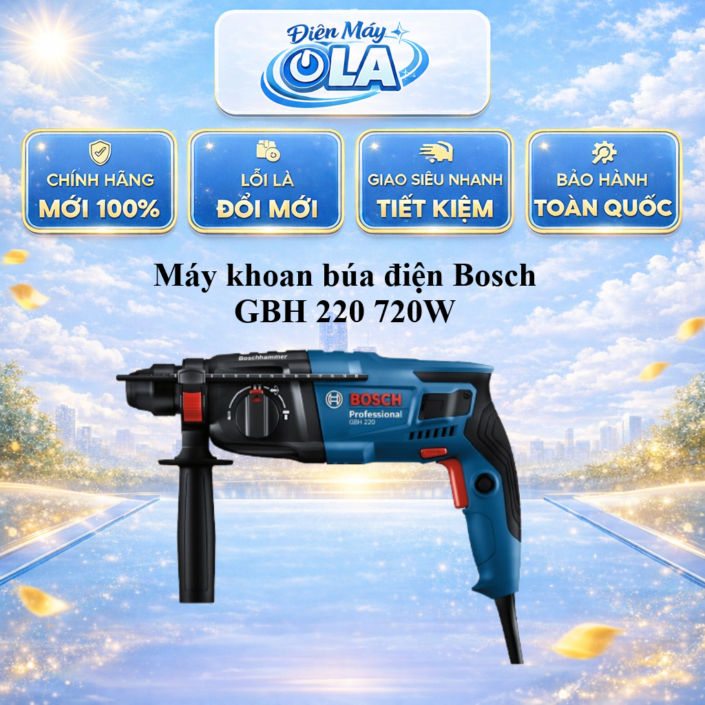 (TOÀN QUỐC) - GBH 220 - Máy khoan búa điện Bosch GBH 220 720W