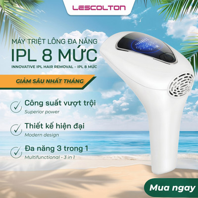 Máy triệt lông mini 8 mức, triệt toàn thân vĩnh viễn cầm tay Lescolton tẩy lông nách, lông tay, chân, lông Bikini