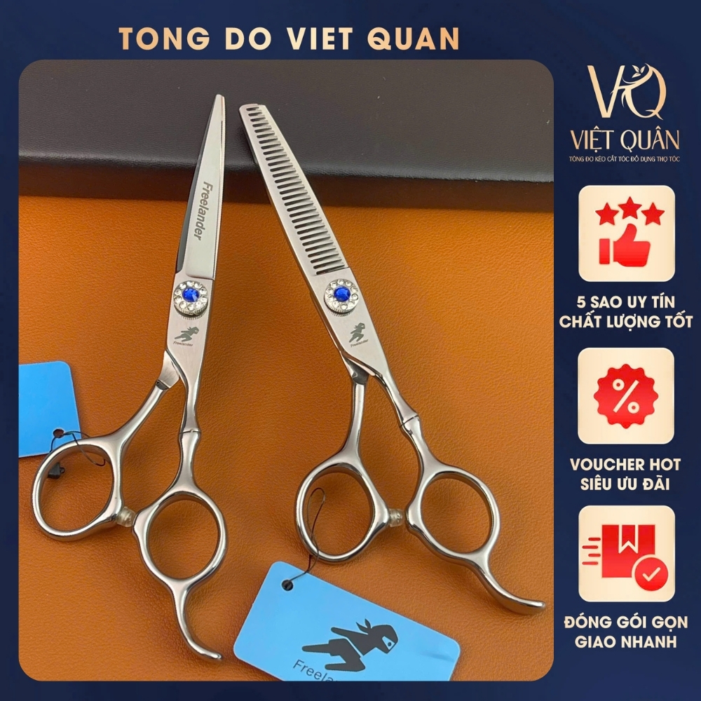 Bộ Kéo Cắt + Kéo Tỉa Tóc Cao Cấp FR05 Size 6.0 Sắc Bén, Bền Bỉ