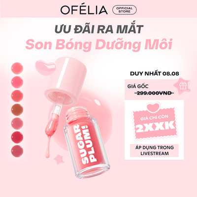 [LIVESTREAM x OFÉLIA] Son Bóng Dưỡng Môi Nhẹ Môi Không Dính, Màu Trong Trẻo SUGARPLUM Delish Lip Oil (3,4g)