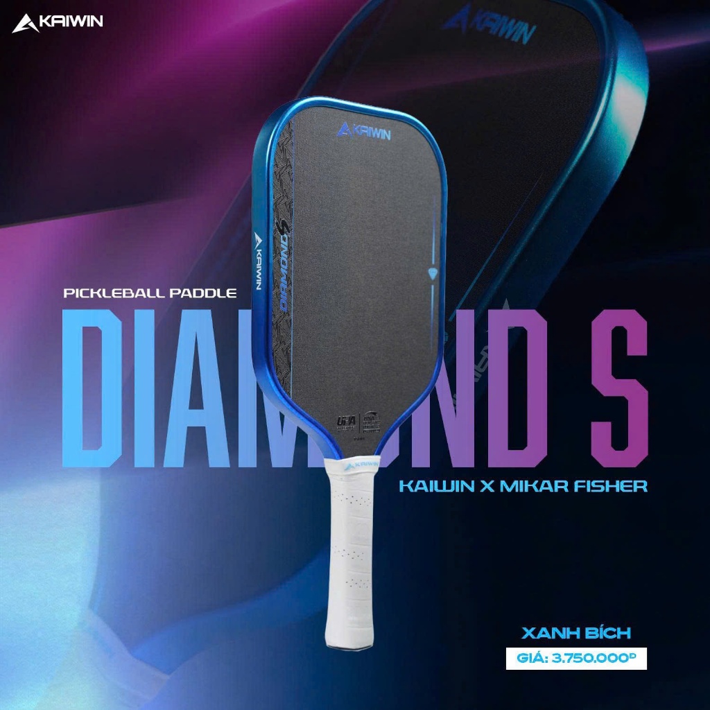 [KAIWIN] VỢT PICKLEBALL KAIWIN DIAMOND S - KAIWIN x MIKAR FISHER (TẶNG CUỐN CÁN DÁN VIỀN)