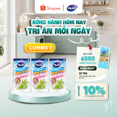 Găng tay Nitrile không mùi MyJae rửa chén, bát, dọn dẹp nhà cửa đơn giản