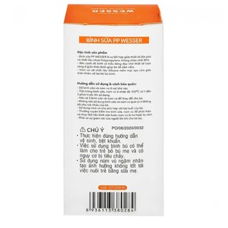 Bình sữa Wesser PP 140ml (mẫu mới)