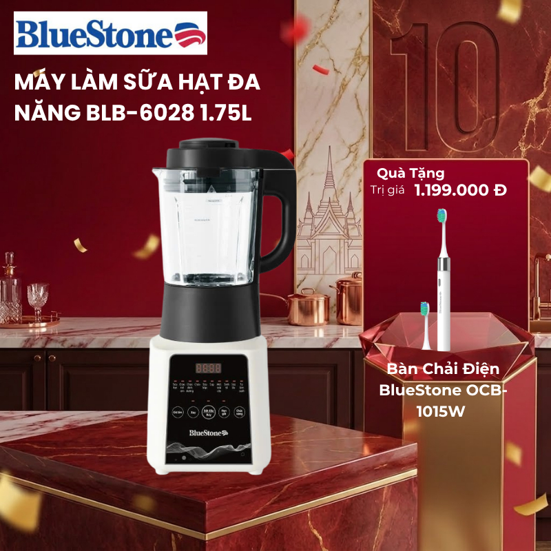 Máy Làm Sữa Hạt BlueStone BLB-6028 | 1.75L – 1000W – Chống Trào, Độ Ồn Thấp – Nấu Đa Năng – Bảo Hành