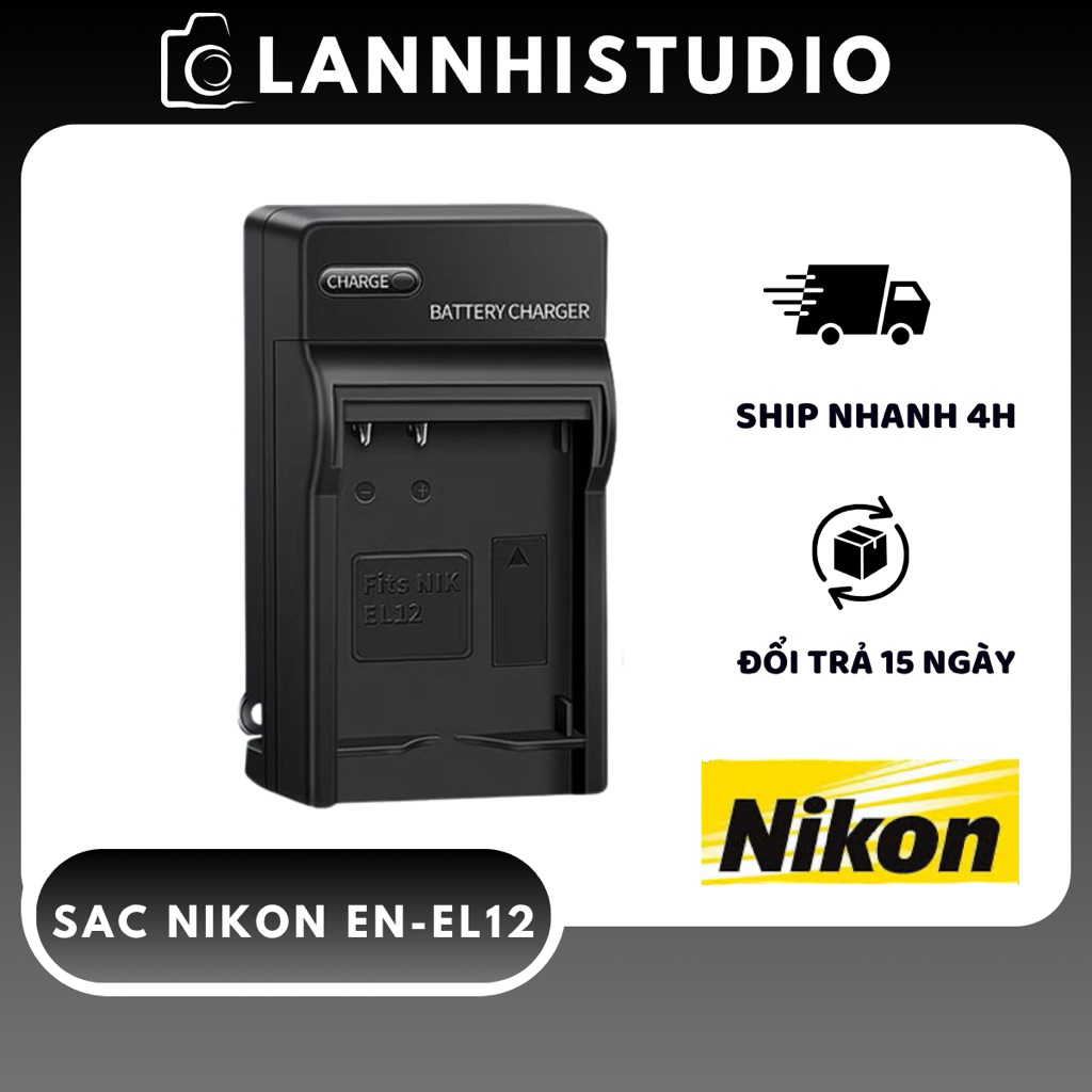 [HỎA TỐC] Sạc Pin Máy Ảnh Nikon EN-EL12 Cho Coolpix AW100 AW110 S610 S620 S630 S1000pj S6100 S8000 -