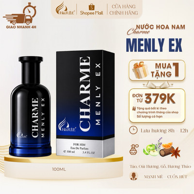 [HÀNG MỚI VỀ] Nước Hoa Nam Charme Menly Ex 100ml Chính Hãng – Phiên Bản Mới – Nam Tính, Mạnh Mẽ, Lưu Hương 7–12H