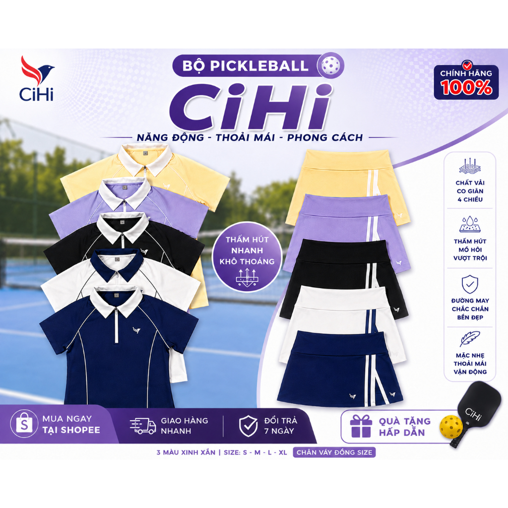🏸 SET BỘ PICKLEBALL CIHI – NĂNG ĐỘNG, THOẢI MÁI, PHONG CÁCH 🏸