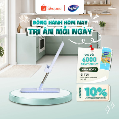 Cây lau nhà MyJae sợi Microfiber lau sạch nhanh 38 cm