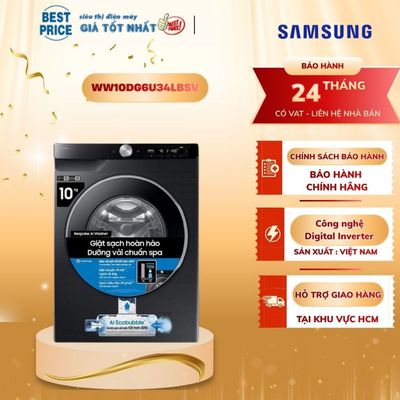 WW10DG6U34LBSV Máy giặt Samsung AI EcoBubble Inverter 10 kg WW10DG6U34LB/SV