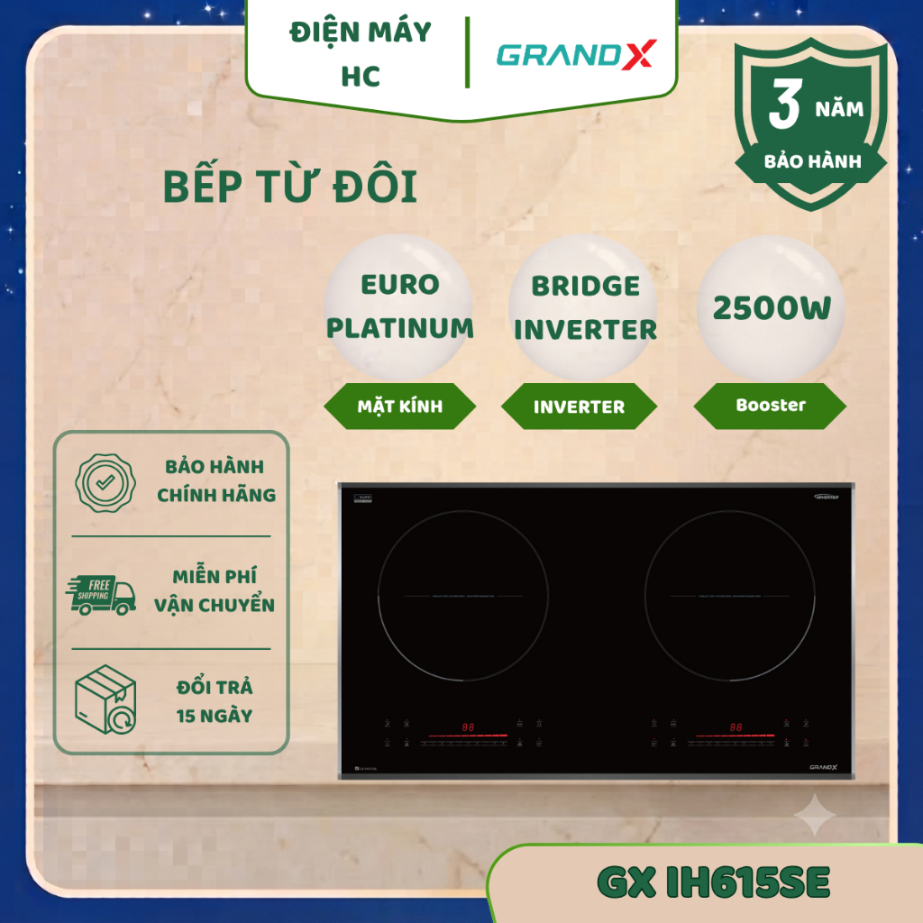 Bếp từ GrandX GX IH615SE – Bếp Từ Chuẩn Âu Cho Gian Bếp Việt