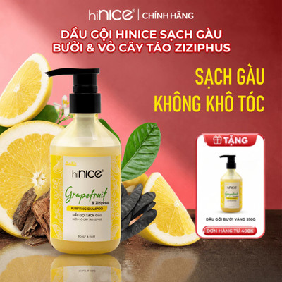 Dầu Gội Sạch Gàu Bưởi Vàng hiNICE Giảm Ngứa Da Đầu, Không Gây Khô Và Hỗ Trợ Giảm Gãy Rụng Tóc