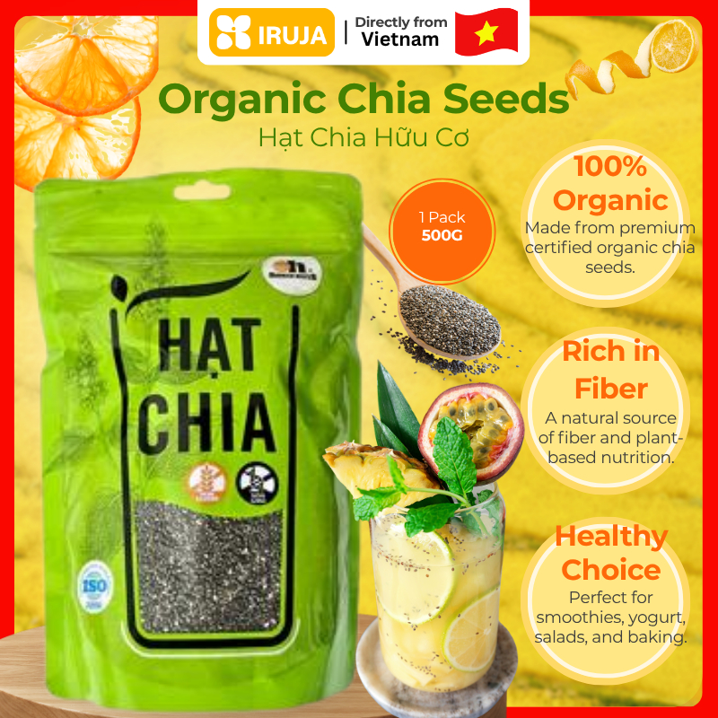 [IRUJA] Vietnam HẠT CHIA ORGANIC TÚI 500G