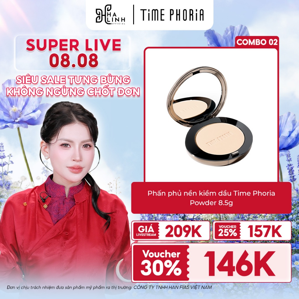 [VHL x Time Phoria] Phấn phủ nền kiềm dầu Time Phoria Powder 8.5g