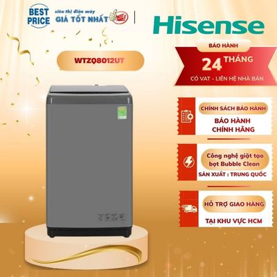WTZQ8012UT | Máy Giặt Hisense – 8 Kg, Cửa Trên, Giặt Eco, Giá Rẻ Cho Sinh Viên | WTZQ8012UT