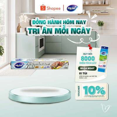 Giấy nhôm MyJae, giấy bạc nướng thực phẩm, giấy bạc lót nồi chiên không dầu