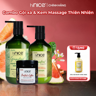 Combo Gội Xả & Kem Massage Da Đầu hiNICE Hỗ Trợ Các Vấn Đề Về Tóc Và Da Đầu (Gội 260G + Xả 250G + Kem Massage 180G)