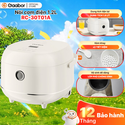 Nồi cơm điện tử Gaabor RC-30T01A dung tích 1.2 lít 5 chế độ nấu đa năng lòng nồi chống dính giữ ấm đến 24H