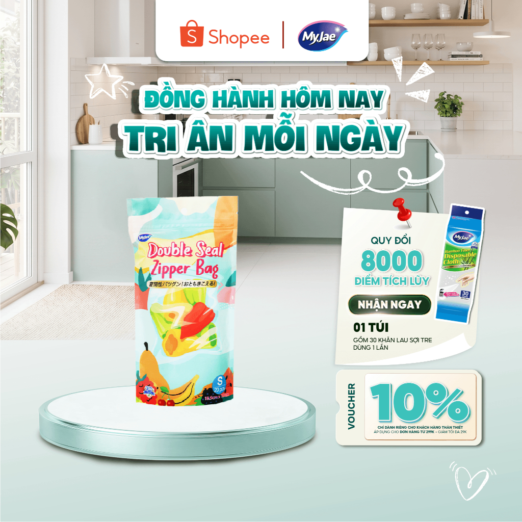 Túi Zip Đựng Thực Phẩm MyJae size S (20 cái)
