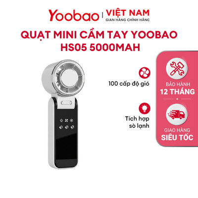Quạt YOOBAO HS05 5000mAh - Sử Dụng Lên Đến 30 Giờ | Gập 100 Độ Linh Hoạt | Bảo Hành 12 Tháng