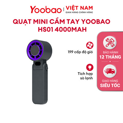 Quạt YOOBAO HS01 4000mAh - Sử Dụng Lên Đến 7H | Đầu Gập 100 Độ Linh Hoạt | Bảo Hành 12 Tháng