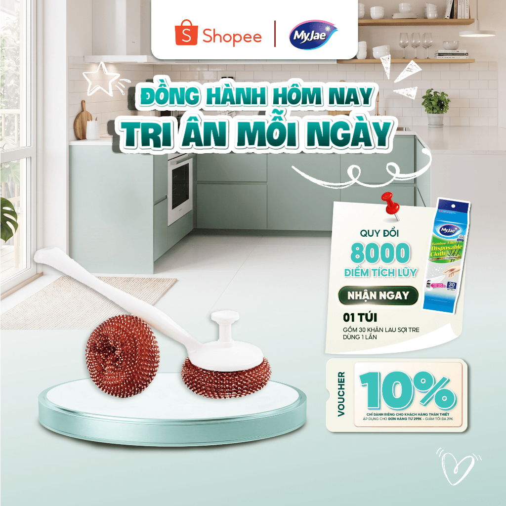Chổi Cọ Xoong Nồi Kèm 2 Miếng Cọ Nồi Đa Năng MyJae