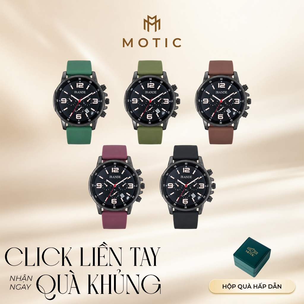 Đồng Hồ Nam JRANDE D059 Dây Cao Su Thể Thao Bứt Phá Cá Tính | MOTIC
