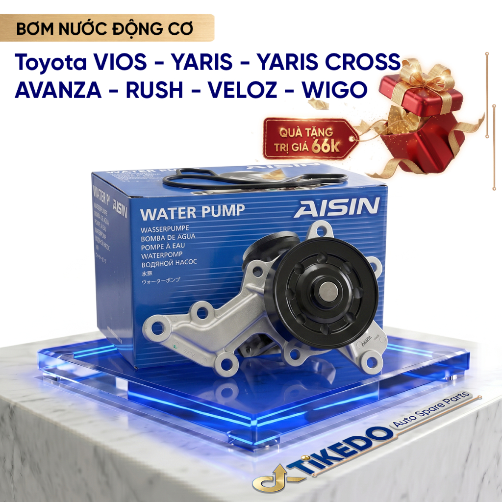 Bơm nước Toyota VIOS VN 1.3-1.5 16- WIGO 1.2 17- RUSH 1.5 18- AVANZA [WPT198V] AISIN