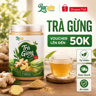 Trà Gừng Hòa Tan Ít Ngọt Lạc Yên Foods, Hỗ Trợ Giữ Ấm, An Toàn, Thơm Ngon Cho Gia Đình