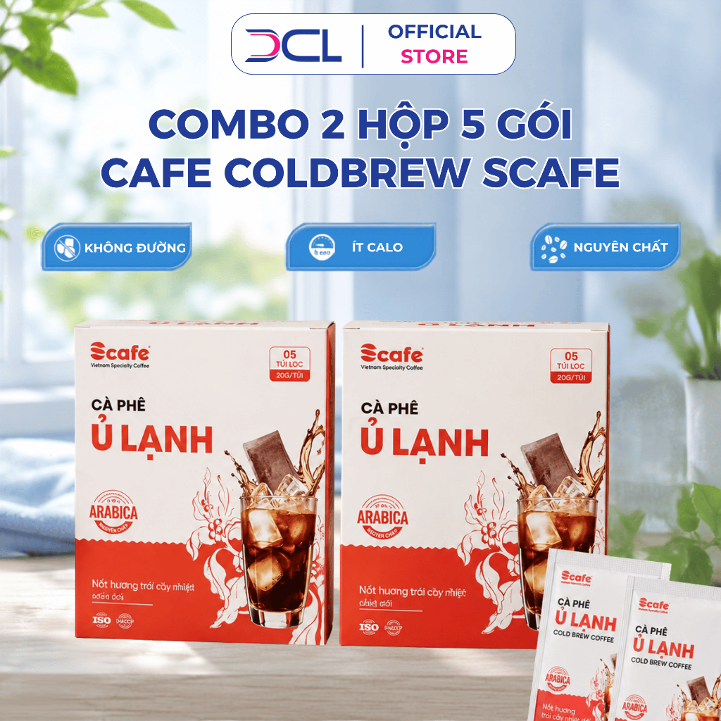 Combo 10 Gói Cafe Ủ Lạnh Scafe ColdBrew Túi Lọc, Cafe Túi Lọc Scafe Hạt Arabica Thượng Hạng