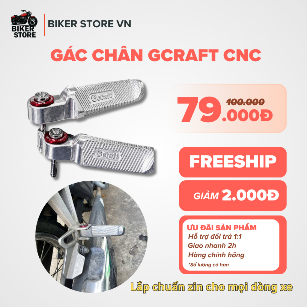 ( HOT) Gác Để Chân Take Sau Nhôm Wave, Sirius, Dream, Vision, Ab, Vario, Future, Ex 135, Takekawa MS