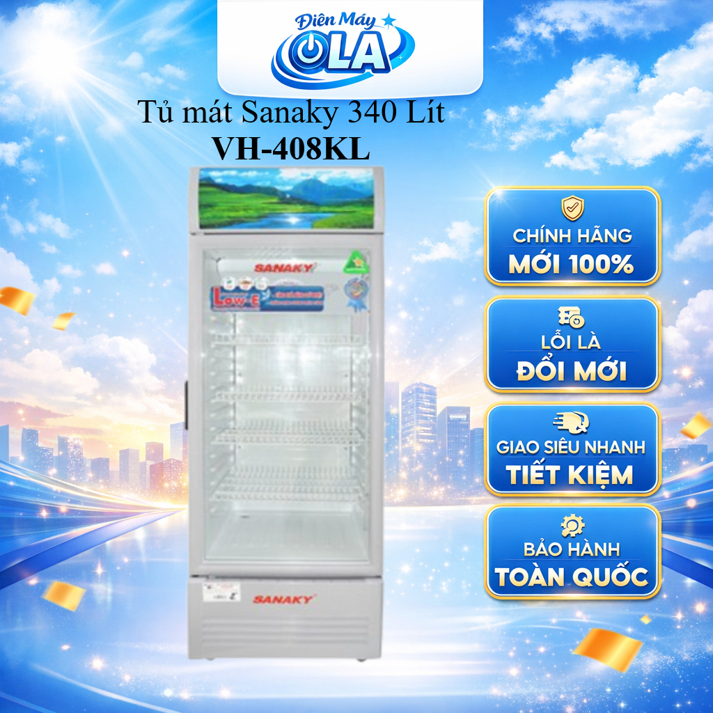 (HCM) - VH-408KL - Tủ mát Sanaky 340 lít không inverter VH-408KL -  MIỄN PHÍ GIAO HÀNG HCM