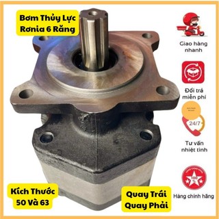 🎁Bơm Ben Thủy Lực Rơnia 6 Răng Kích Thước 50-63 Quay Trái Và Quay Phải Dùng Cho Hệ Thống Thủy Lực.