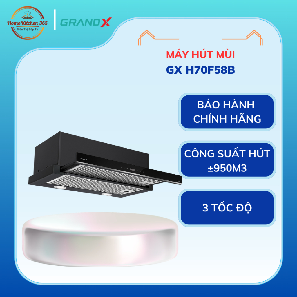 Máy hút mùi âm tủ GrandX GX H70F58B -Máy Hút Mùi Premium Kitchen