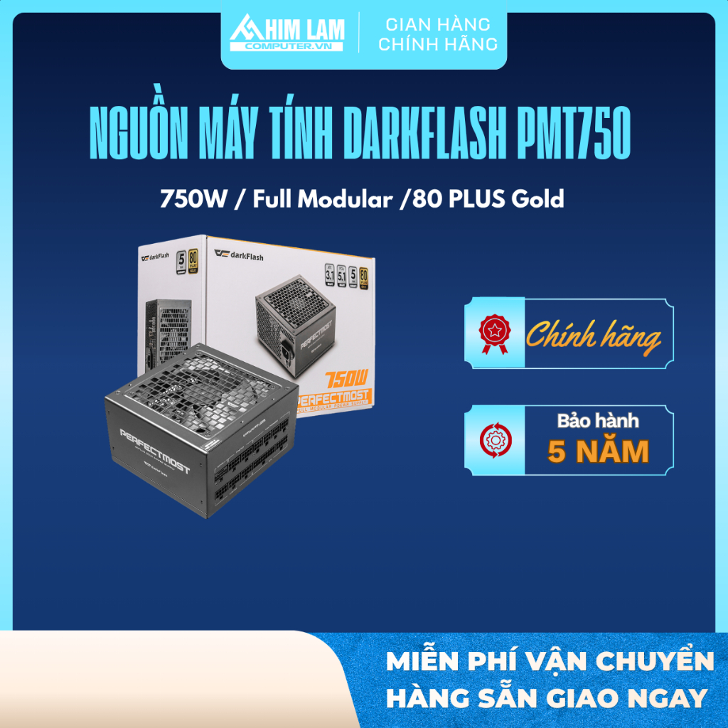Nguồn Máy Tính Darkflash PMT750 / Hàng Chính Hãng/  Bảo Hành 5 Năm