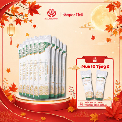 [TẶNG 2 BÔNG 80 MIẾNG] Mua 10  gói bông tẩy trang Skinlovers120+30 miếng  siêu mềm mịn(10 gói * 150 miếng)