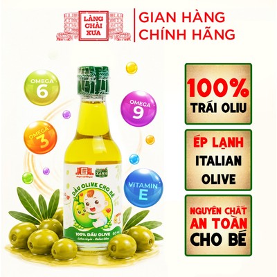 Dầu Olive Nguyên Chất Thôn Xanh Chai 60ml Ép Lạnh Từ ITALIAN OLIVE cho bé ăn dặm Làng Chài Xưa