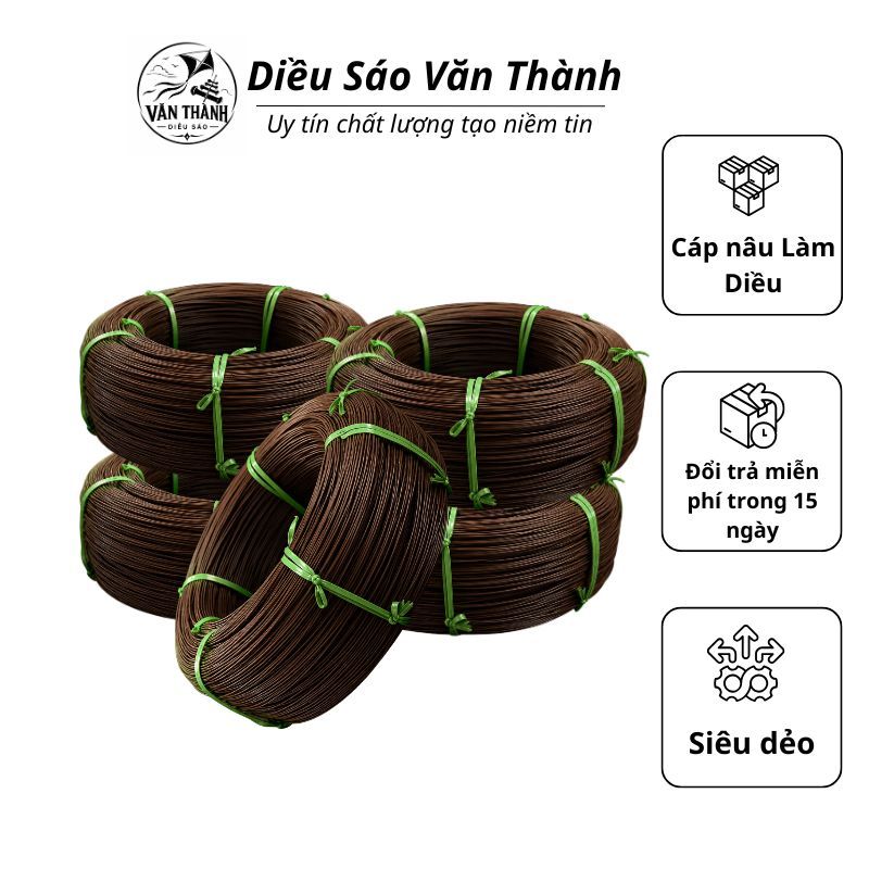 Nan Cáp Quang, Cáp Quang Màu Nâu Làm Diều Song Vân Đuôi Cá Đại Trà 1Li2 1Li5 1Li7 2Li 2Li5